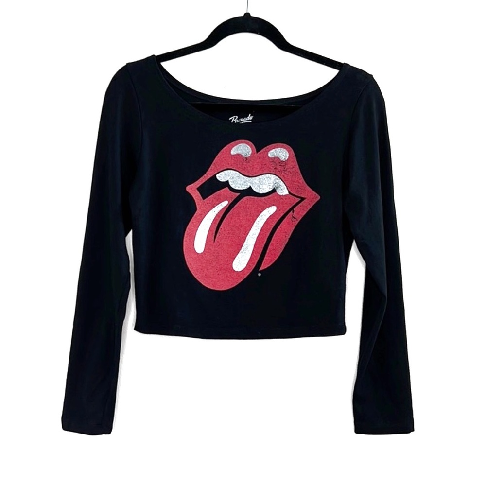 BRAVADO Rolling Stones long sleeve black graphic print tee size Medium